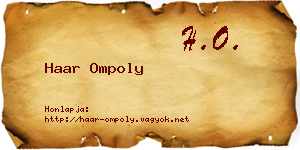Haar Ompoly névjegykártya